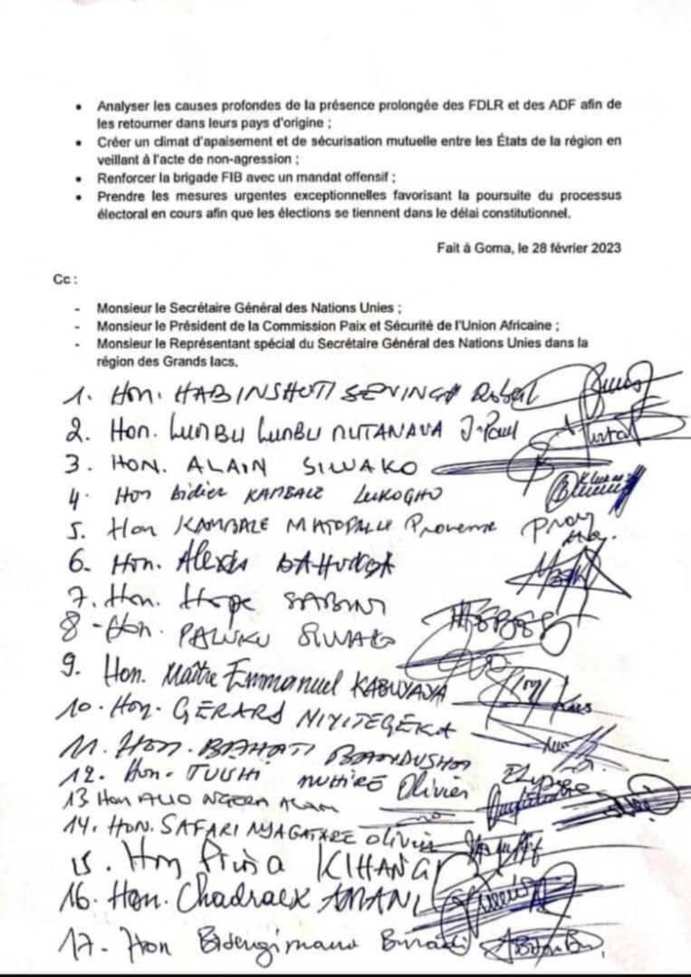 Lumumba Kambere Muyisa (@lumumbakambere) on Twitter photo 🚨 MUHINDO NZANGI, L’arme de destruction du #Nord_Kivu.
Le 28/02/2023, 17 députés proposaient la paix, mais <a href="/butondonzangi/">Muhindo Nzangi</a> les avait salis, fait arrêter HOPE SABINI et diabolisé les autres.
Aujourd’hui, <a href="/fatshi13/">Félix A. Tshisekedi</a> humilié négocie avec <a href="/afcongo/">AFC-Alliance Fleuve Congo</a> /M23 mais trop tard. 🚨 MUHINDO NZANGI, L’arme de destruction du #Nord_Kivu.
Le 28/02/2023, 17 députés proposaient la paix, mais <a href="/butondonzangi/">Muhindo Nzangi</a> les avait salis, fait arrêter HOPE SABINI et diabolisé les autres.
Aujourd’hui, <a href="/fatshi13/">Félix A. Tshisekedi</a> humilié négocie avec <a href="/afcongo/">AFC-Alliance Fleuve Congo</a> /M23 mais trop tard.