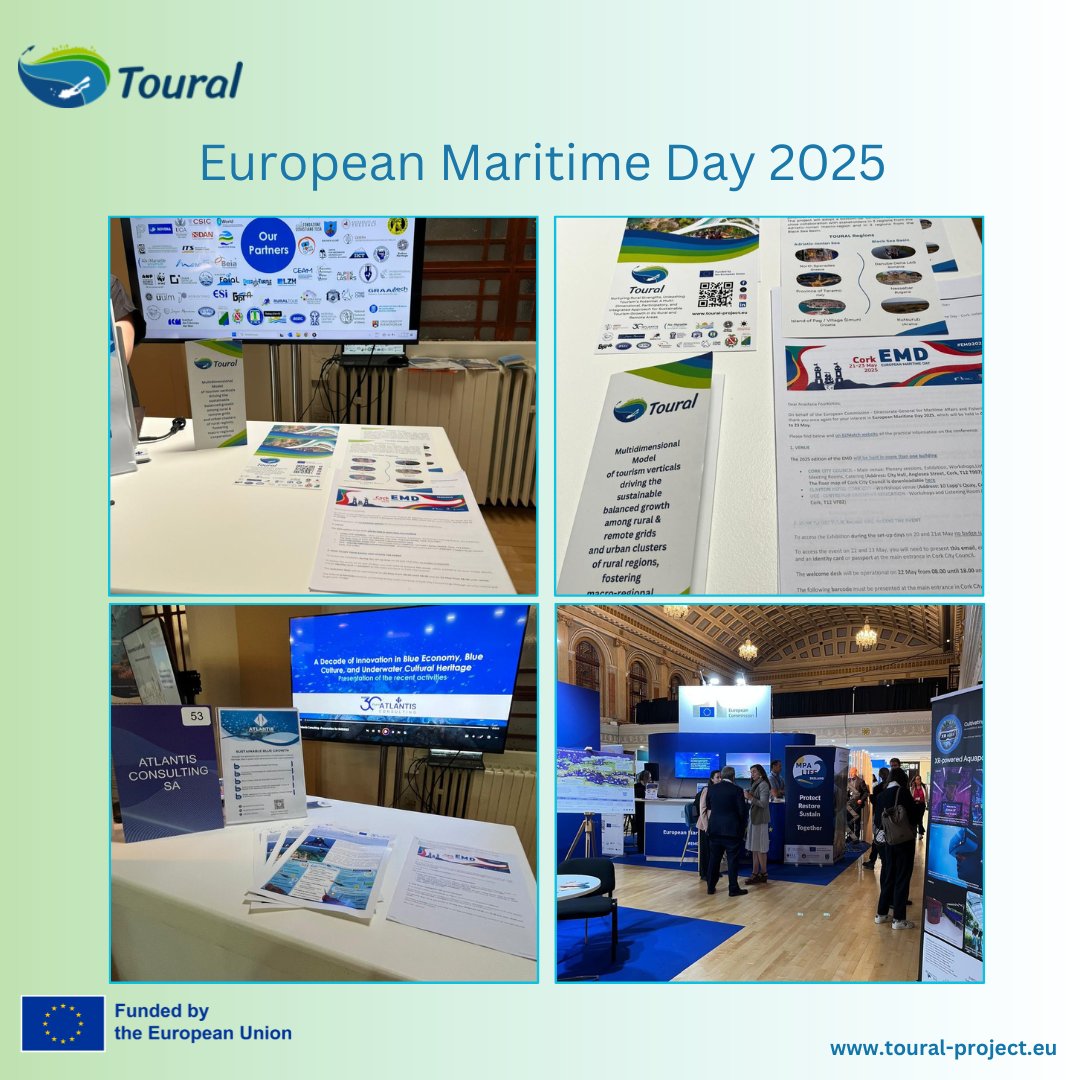 TOURAL Project (@touralproject) on Twitter photo #TOURAL at #EMD2025
Proud to join 1,285+ stakeholders at European Maritime Day in Cork, shaping the future of sustainable tourism across Europe’s coastal & rural regions.📍 Stand 53 with ATLANTIS Consulting.
More👉 bit.ly/3UrGuhm
<a href="/CORDIS_EU/">EU Research Results</a> <a href="/HorizonEU/">Horizon Europe 🇪🇺</a> #BlueEconomy #TOURAL at #EMD2025
Proud to join 1,285+ stakeholders at European Maritime Day in Cork, shaping the future of sustainable tourism across Europe’s coastal & rural regions.📍 Stand 53 with ATLANTIS Consulting.
More👉 bit.ly/3UrGuhm
<a href="/CORDIS_EU/">EU Research Results</a> <a href="/HorizonEU/">Horizon Europe 🇪🇺</a> #BlueEconomy