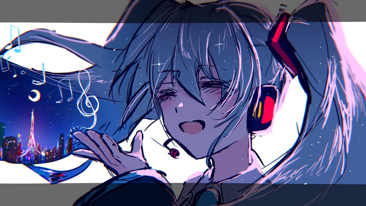 e__kake924's tweet image. 広がりゆく音
#初音ミク　#初音ミクイラスト