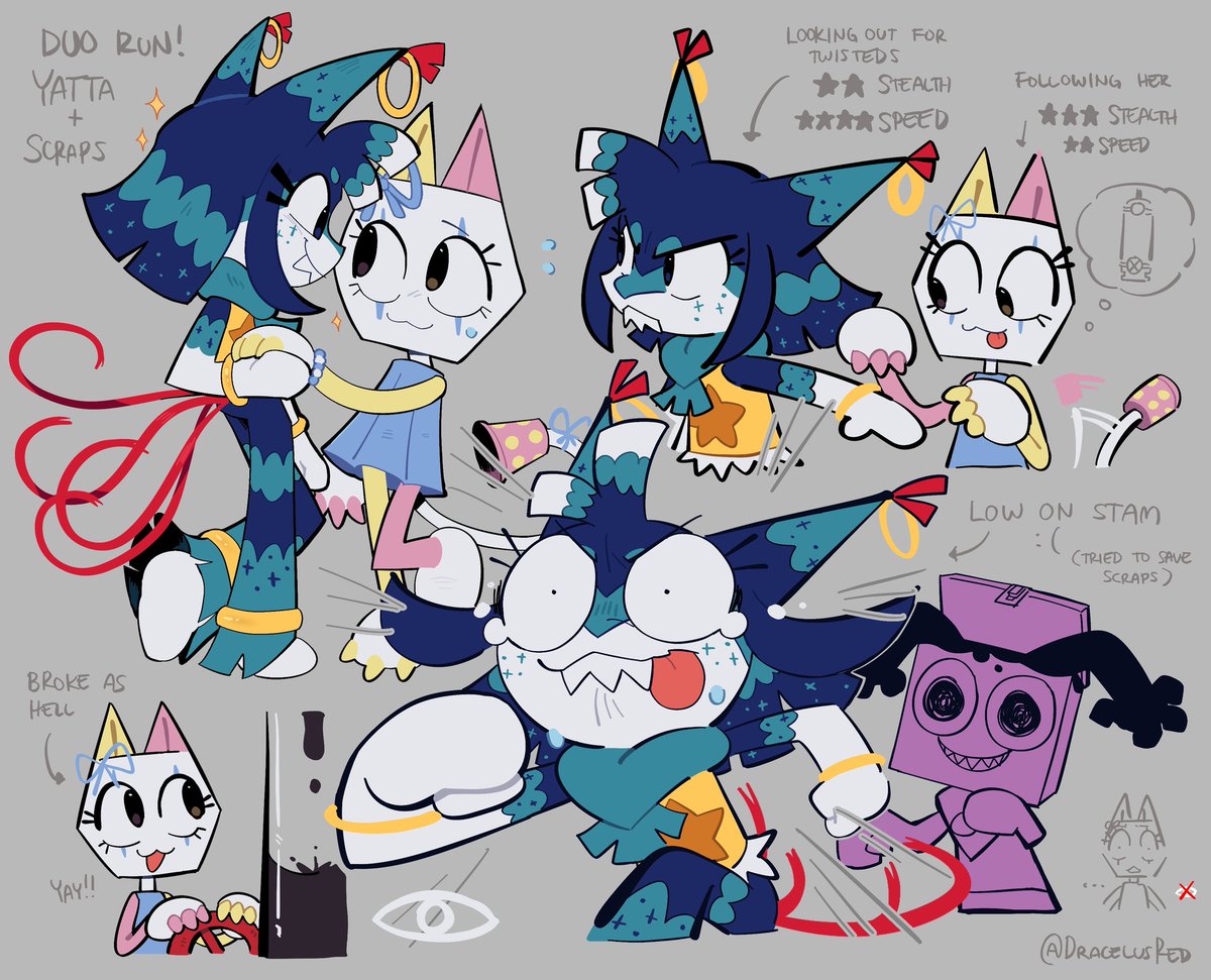 DracelusRed's tweet image. Duo run with me (Yatta) and my gf (Scraps) yesterday #dandysworld