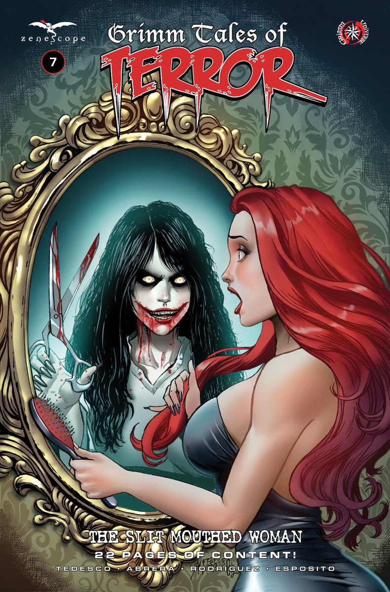 michaeljnimmo's tweet image. Out this week from @Zenescope
Grimm Tales Of Terror Volume 5 #7
The Slit Mouthed Woman
She is known throughout the world by many names, in countless legends—always whispered in fear and dread.