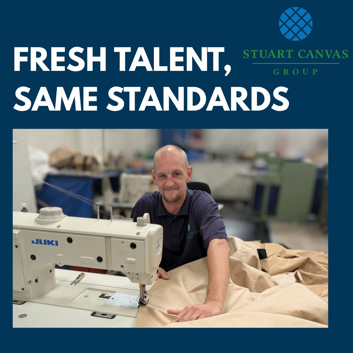StuartCanvas's tweet image. Fresh Talent, Same Standards
Meet Lee — a new starter in our manufacturing team. Since March, he’s trained on welding, sewing flat sheets, fitting eyelets, stenciling, and quality checks.

#TeamSpotlight #StuartCanvas #BuiltToProtect