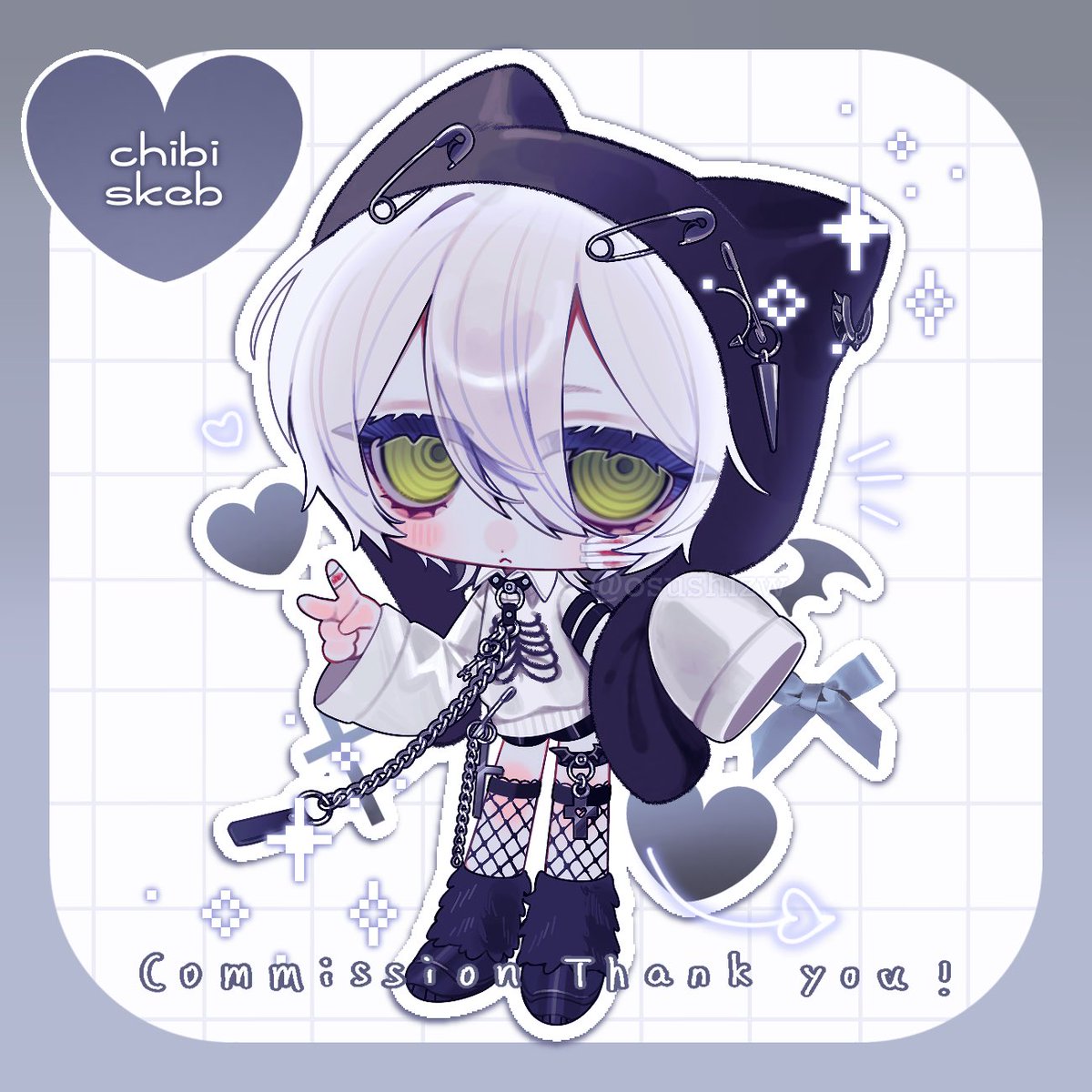 osushizw's tweet image. chibi skeb⛓🩶