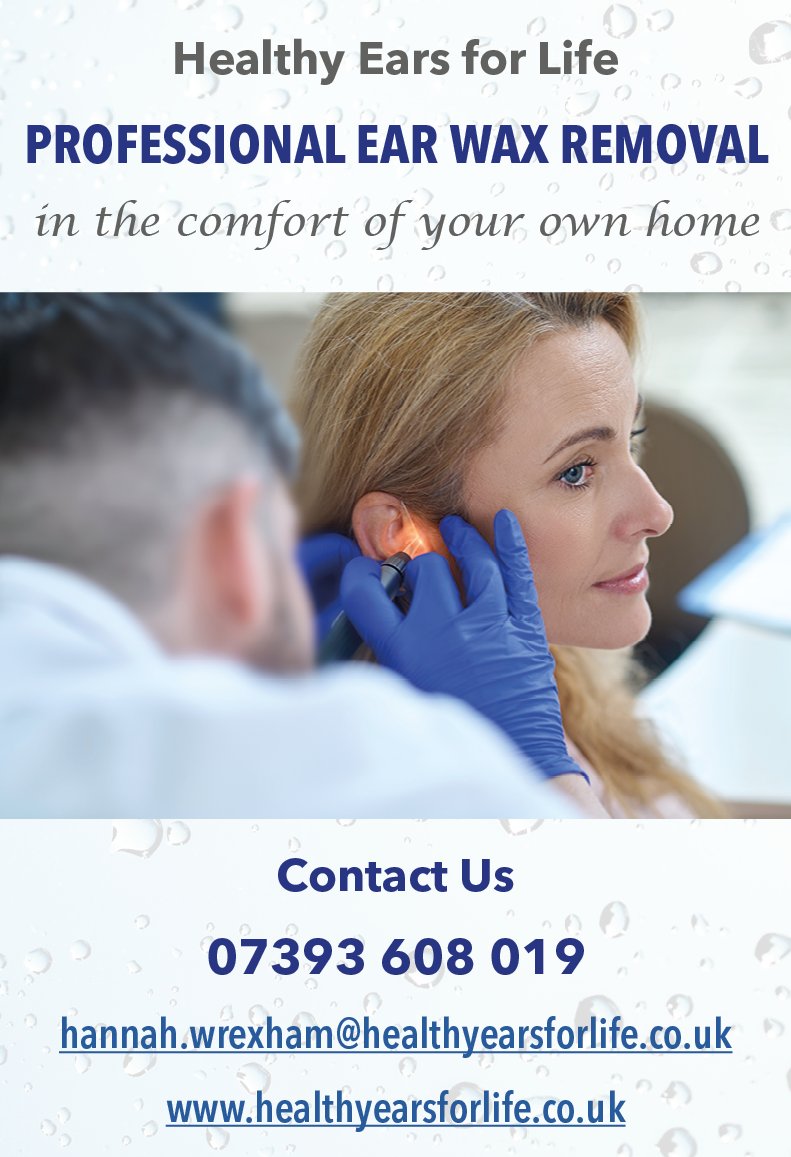Love Wrexham Magazine (@love_wrexham) on Twitter photo Healthy Ears for Life
Professional earwax removal in the comfort of your own home
07393 608 019 | mailto:hannah.wrexham@healthyearsforlife.co.uk | healthyearsforlife.co.uk
#nw4b
#northwalessocial Healthy Ears for Life
Professional earwax removal in the comfort of your own home
07393 608 019 | mailto:hannah.wrexham@healthyearsforlife.co.uk | healthyearsforlife.co.uk
#nw4b
#northwalessocial