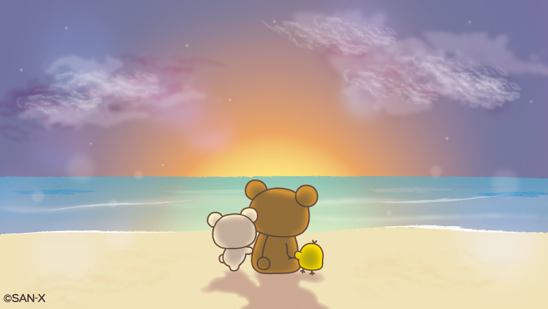 rilakkuma_gyr's tweet image. 暗くなるまではこのままで...🌅

＃あなたのそばにリラックマ
＃海の日