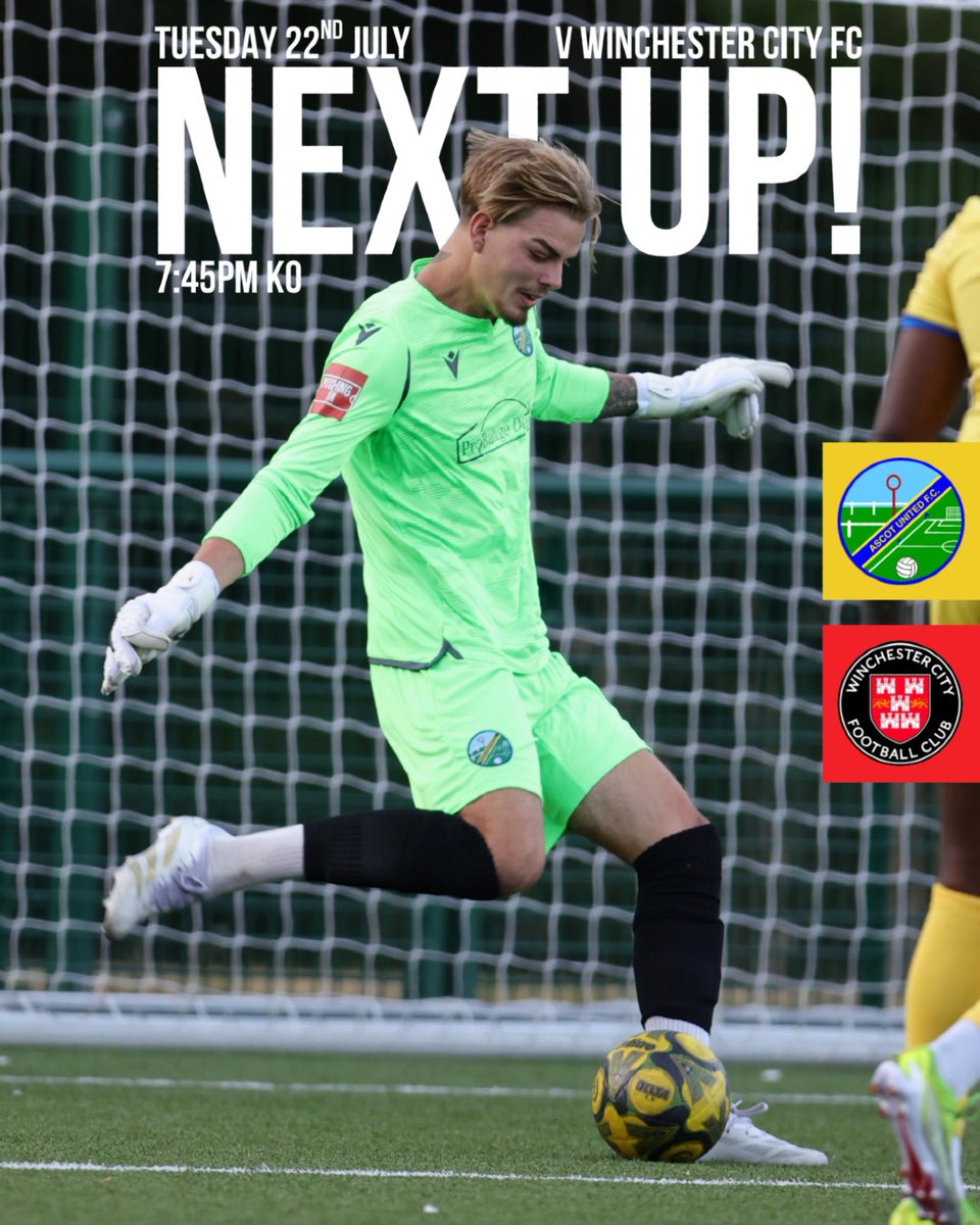 AscotUnitedFC's tweet image. 𝐍𝐞𝐱𝐭 𝐔𝐩! 𝐖𝐢𝐧𝐜𝐡 𝐚𝐫𝐞 𝐢𝐧 𝐭𝐨𝐰𝐧.
Tues 22 Jul - 19:45
vs @wincityfc
The Racecourse Ground, SL5 7LJ
£5 Adults, £3 Conc, £1 U18's
Get your tickets here - f.mtr.cool/pfufbughot
#WeAreAscot #UpTheYellas💛💙