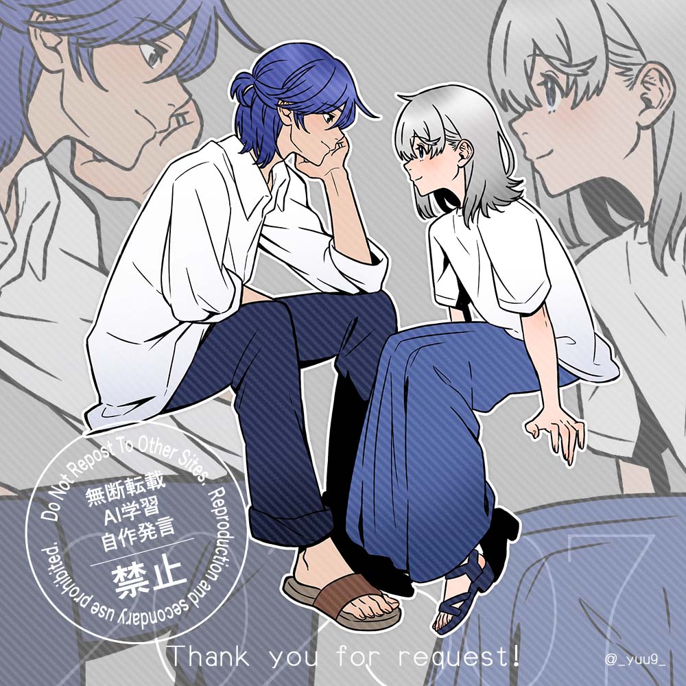 _yuu9_'s tweet image. 合わせ立ち絵をご依頼いただきました。
爽やかな服装で夏にぴったりだなと思いながら描かせていただきました🌊
ご依頼ありがとうございました〜!
#Commission #立ち絵 #つなぐ
tsunagu.cloud/products/43866