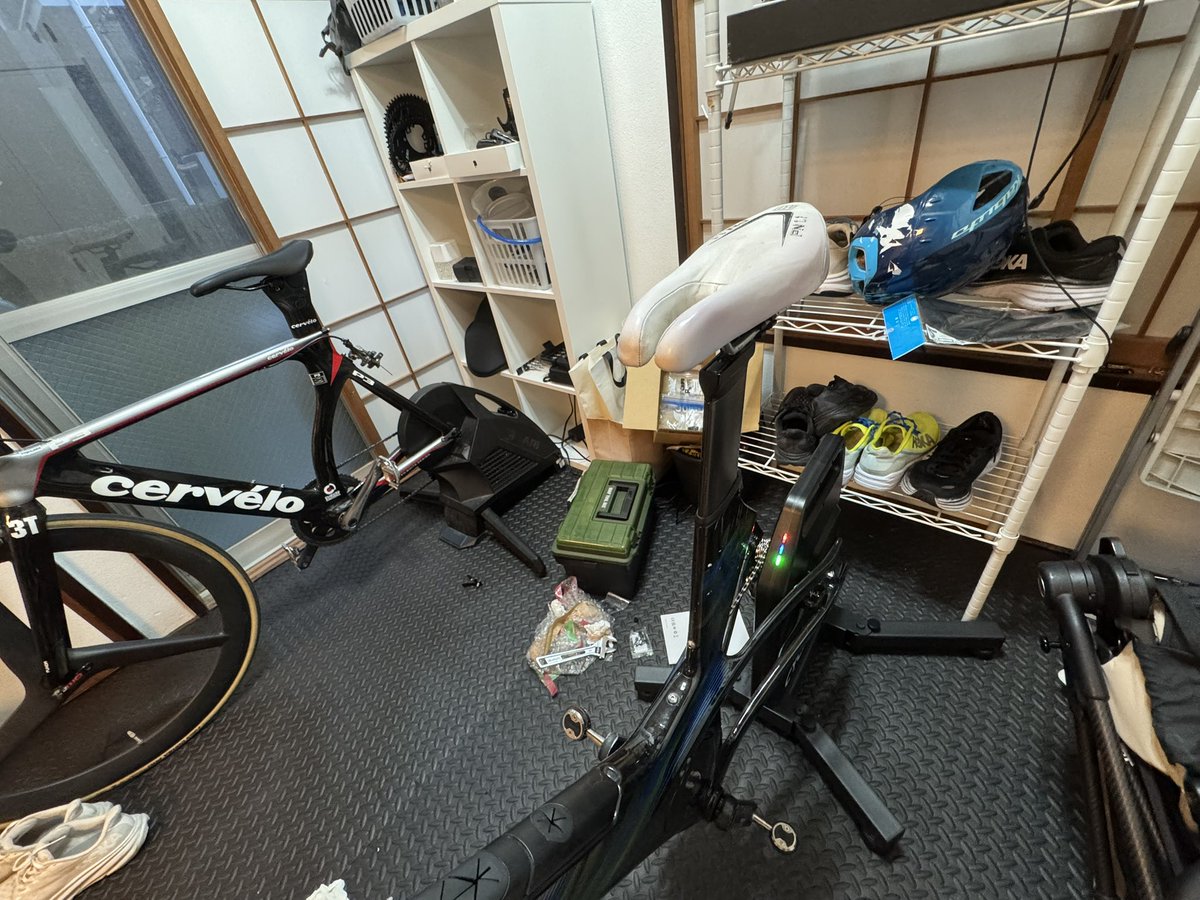 スマトレ2台体制になり、妻に連れられ自分も久々ramp test,400wクリアできず287w