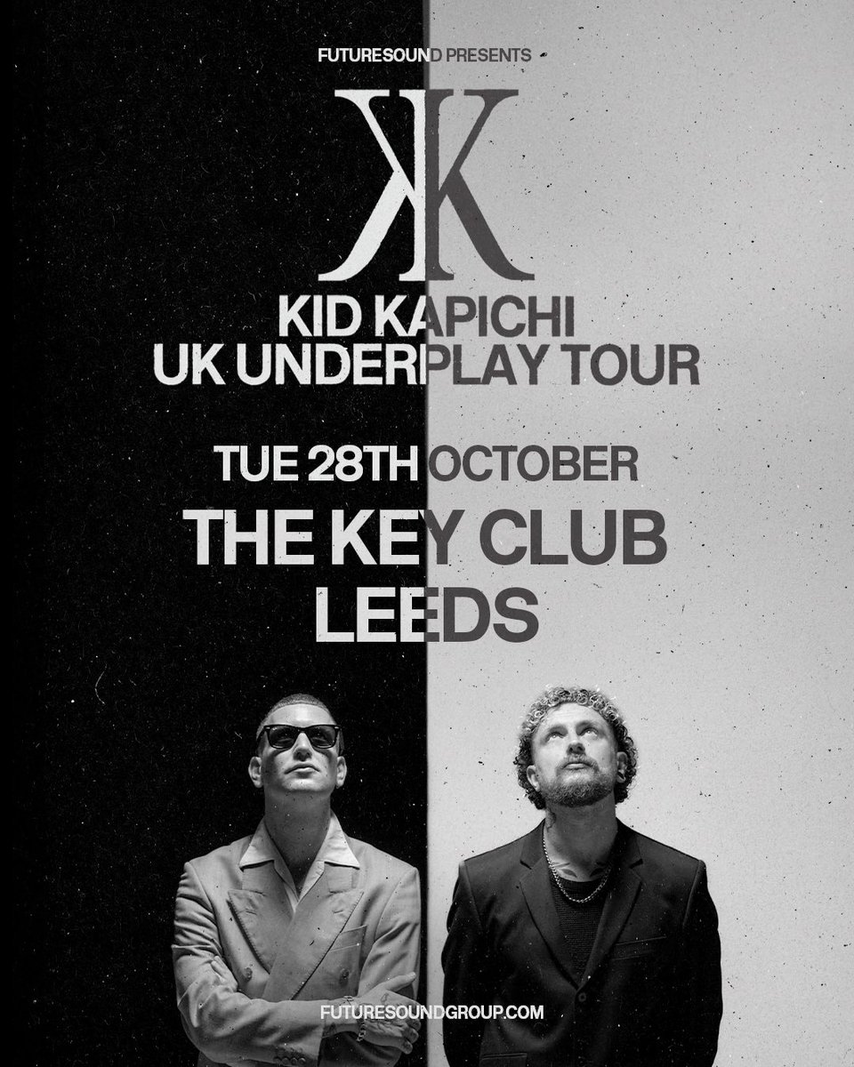 Futuresoundshow's tweet image. .@KidKapichi have announced an intimate headline show at @thekeyclubleeds on Tuesday 28th October 🔥🤘
🎟️👀 On sale 10am Friday at futuresoundgroup.com
futuresound.seetickets.com/event/kid-kapi…