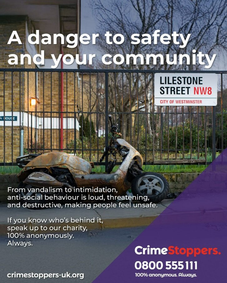 MPSBexley's tweet image. Worried about anti-social behaviour in your community? From vandalism to intimidation, these actions can be dangerous, disruptive, and leave people feeling unsafe - even in their own homes. If you know who’s behind it, contact our charity. 100% anonymous. Always.