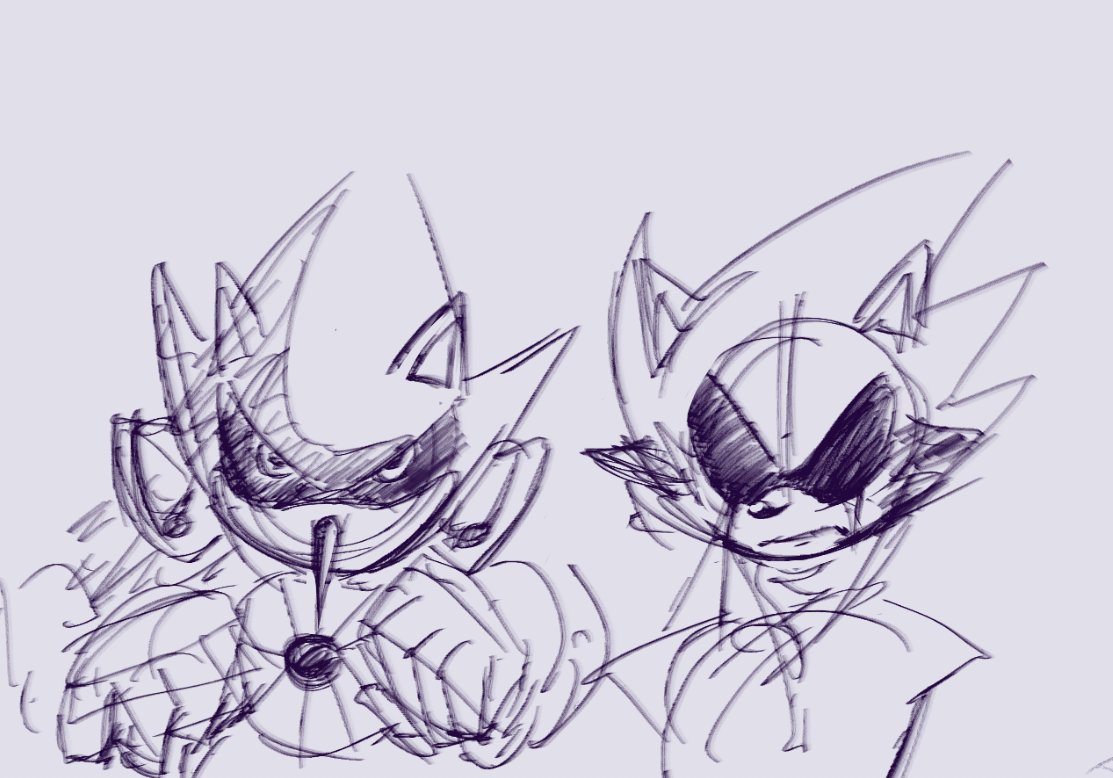 KrimsonKoffee's tweet image. ugly sonic ova reference with sl4sh, didn&apos;t finish it