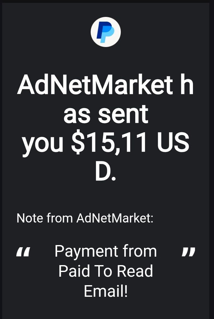 $49.87 (R890.67) received from Paid To Read Emails. Paid To Read Emails is a platform that pays people for reading emails plus you get a $3 (R54.75) when sign up using my link.

Sign up here: paid-to-read-email.com/?r=2243749
