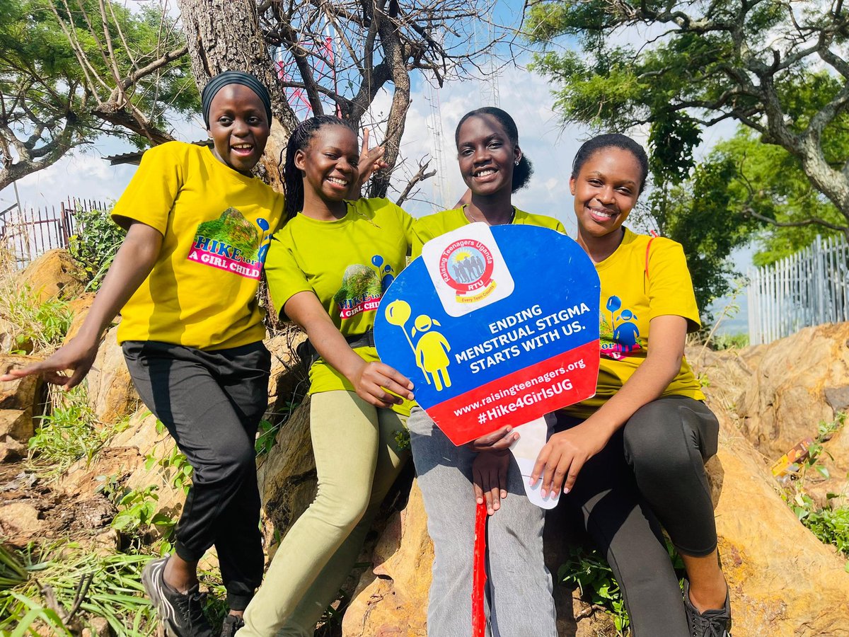"Together we hiked to Totoro Rock to end the stigma surrounding periods! Let's spread awareness and inspire change! Every girl deserves to feel supported and understood. 🌷 
#Hike4GirlsUg