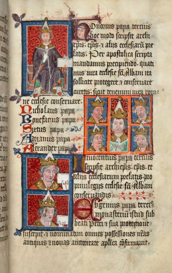 Ennius (@red_loeb) on Twitter photo Is there a collective noun for popes? 🤔
#ManuscriptMonday
BL Cotton MS Nero D VII; The Benefactors' Book of St Albans Abbey (‘the Golden Book of St Albans’); 1380-c 1540; England (St Albans) <a href="/BLMedieval/">Medieval Manuscripts</a> Is there a collective noun for popes? 🤔
#ManuscriptMonday
BL Cotton MS Nero D VII; The Benefactors' Book of St Albans Abbey (‘the Golden Book of St Albans’); 1380-c 1540; England (St Albans) <a href="/BLMedieval/">Medieval Manuscripts</a>