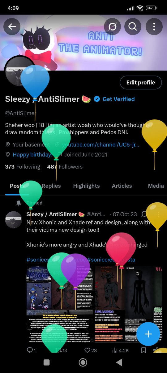 AntiSlimer's tweet image. ohr,,, pretty balloons,,, pop, pop, pop, kaboom, BLUEERGGHHH