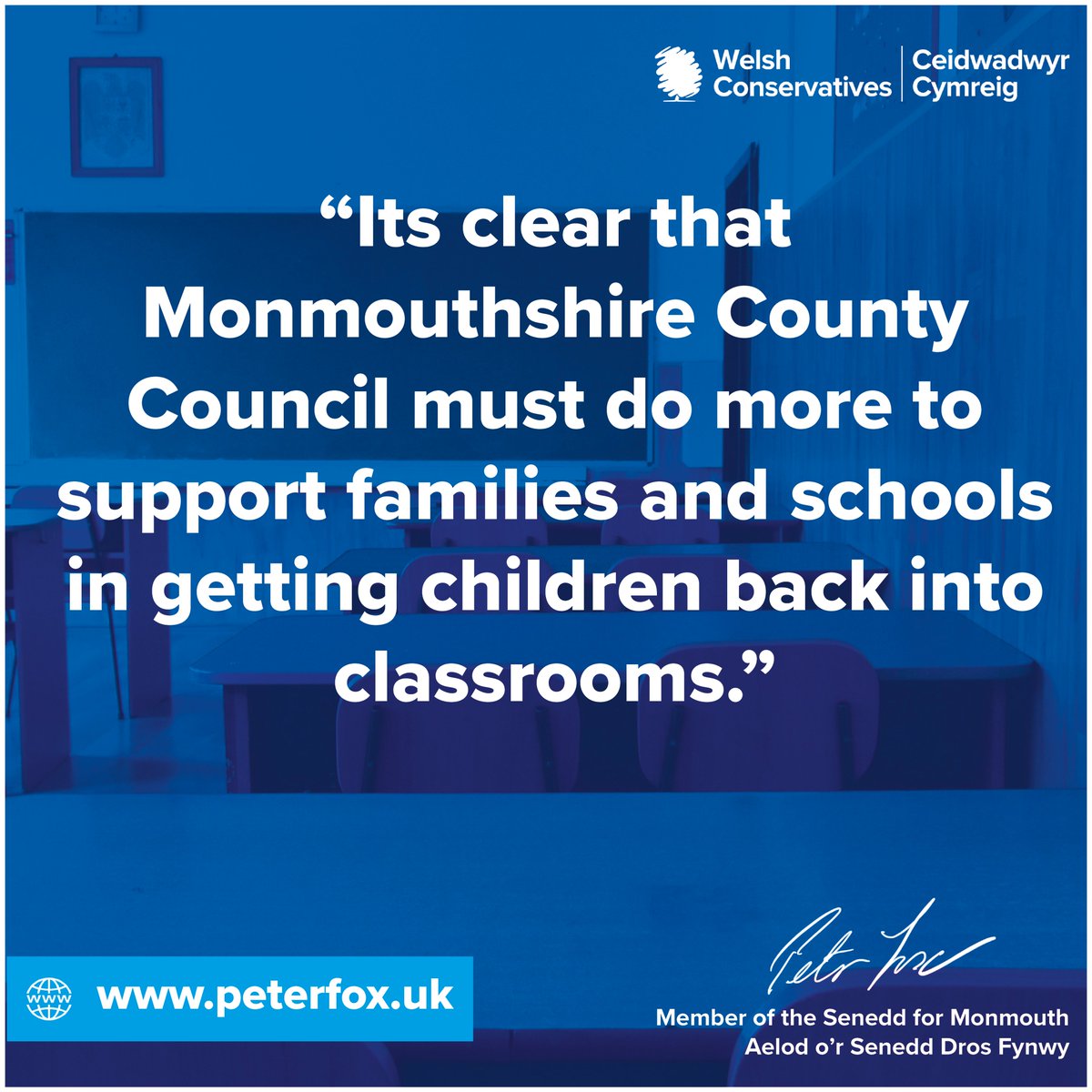 PeterFox61's tweet image. Member of the Senedd for Monmouth, Peter Fox, has written to the Leader of Monmouthshire County Council demanding urgent action to tackle soaring rates of pupil absenteeism in local schools.
Read more here👇
tinyurl.com/2vfjzur5