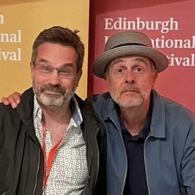 koolard's tweet image. The look of surprise on the face of @MarkBillingham as I tell him I finally read #sleepyhead