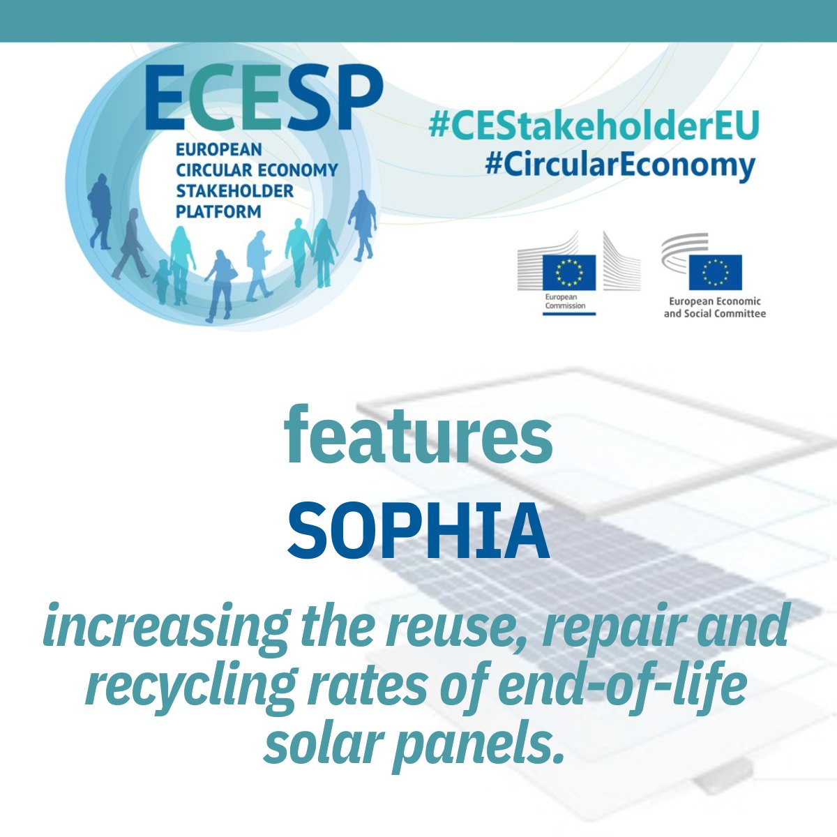 🌞 Good morning #ENCO community!
The #SOPHIAproject tackling #PVpanel End-of-Life with AI, robotics &amp; circular innovation has been featured by the  #ECESP platform! ♻️
Proud to be part of this game-changing initiative.
🔗circulareconomy.europa.eu/platform/en/ne…