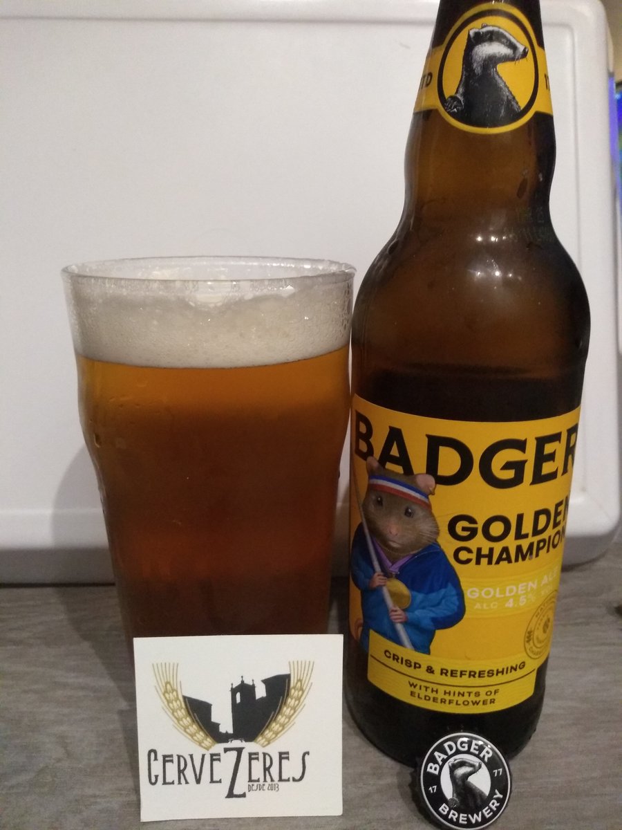 #BuenosDias 🌞 CerveZer@s. De <a href="/Badger/">Badger</a> INGLATERRA 🇬🇧 su #cerveza 🍺 GOLDEN CHAMPION #golden Ale 4.5% #aroma a #cereales #galletas y #flores de #sauco #sabor a #Malta #crujiente #dulce #sabrosa y #refrescante #cheers 🍻 #salud 🍻 Buen #Lunes para tod@s desde <a href="/CerveZeres/">CerveZeres</a>