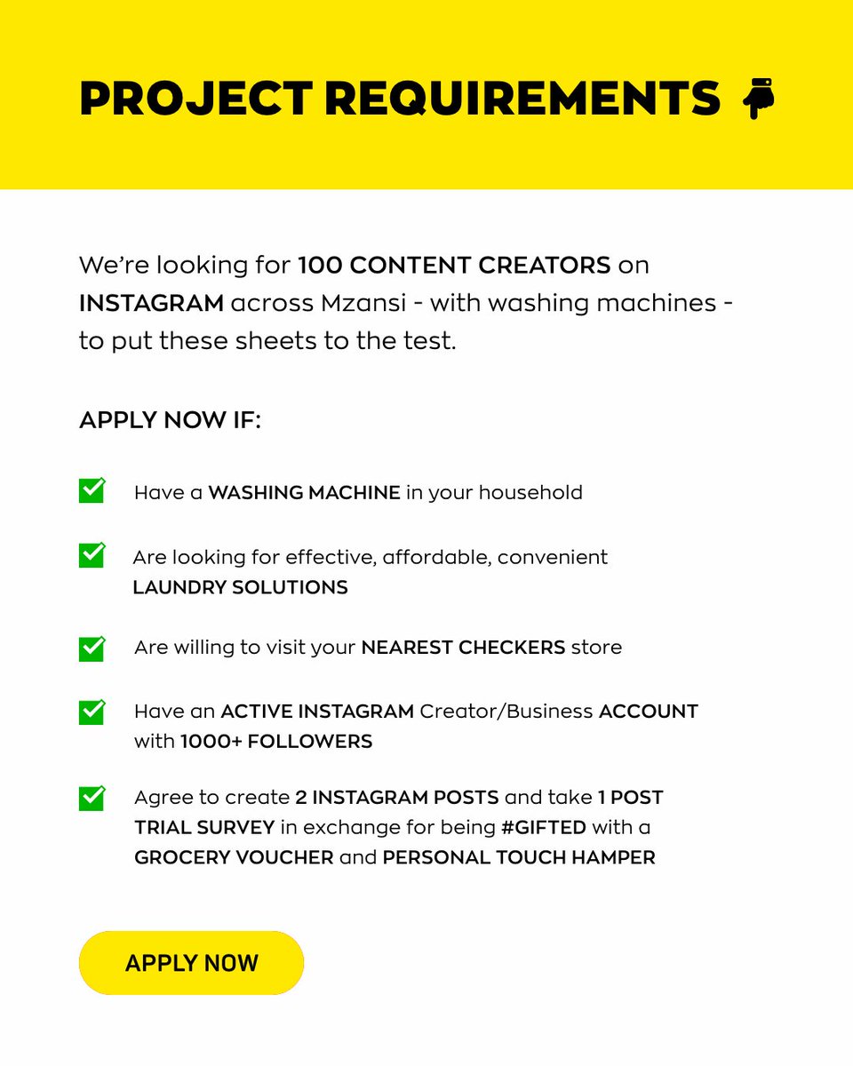 Always chasing the next laundry hack?🧺Apply to TRY Personal Touch Washing Powder Sheets! We’re looking for 100 laundry legends with washing machines to put the sheets to the test!👕✨

👉 Click to apply!🔗 brandadvisor.co.za/personal-touch…