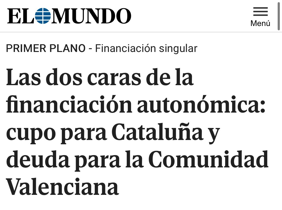 ‼️ Sánchez infrafinancia a la Comunitat y se niega a pagar el FLA por primera vez en 13 años: 

✅11.405 millones para Cataluña.

❌0€ para los valencianos en plena reconstrucción post DANA.

El PSPV de Morant es el culpable. Y Compromís, el cómplice necesario👇🏻