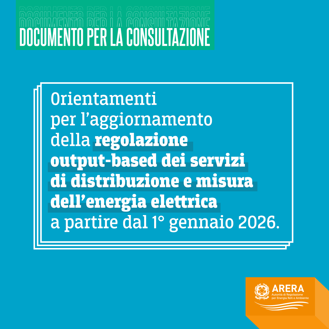 ARERA (@arera_it) on Twitter photo #Elettricità #Consultazioni su aggiornamento dei meccanismi della regolazione output-based e su estensione delle direttive per il riconoscimento dei costi dei sistemi 2G.
📧Contributi tramite modulo disponibile sul nostro sito o via PEC entro il 15/09.
👉arera.it/atti-e-provved… #Elettricità #Consultazioni su aggiornamento dei meccanismi della regolazione output-based e su estensione delle direttive per il riconoscimento dei costi dei sistemi 2G.
📧Contributi tramite modulo disponibile sul nostro sito o via PEC entro il 15/09.
👉arera.it/atti-e-provved…