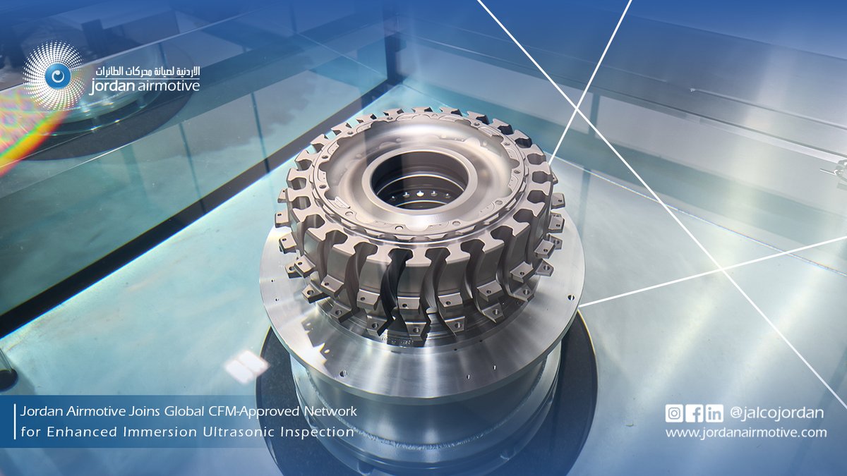 Jordan Airmotive is pleased to share its successful qualification as part of the CFM Network for performing Enhanced Immersion Ultrasonic Inspection across the CFM56 engine family.

#JordanAirmotive #UltrasonicInspection #AerospaceEngineering #AviationTechnology #MROSolutions