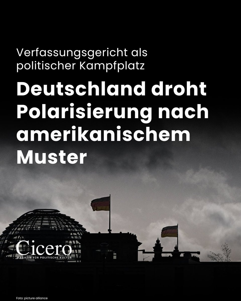 cicero_online's tweet image. Eine machtbewusste, progressive Elite instrumentalisiert Richterwahlen für ihre Agenda. Der politische Konsens bröckelt – das Vertrauen in die Justiz steht auf dem Spiel. Von @AschRonald. #bundesverfassungsgericht #Brosius_Gersdorf
Artikel lesen: tinyurl.com/235ye9dq.