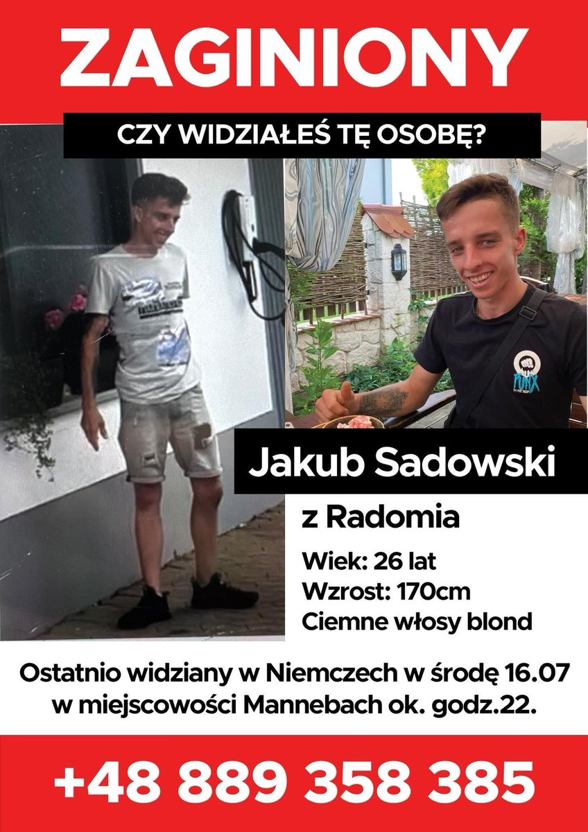 ZAGINĄŁ CZŁOWIEK, PROSZE O RT❗
Hej, osobie z grupy na której jestem zaginął brat. Byłbym bardzo wdzięczny za udostępnienia