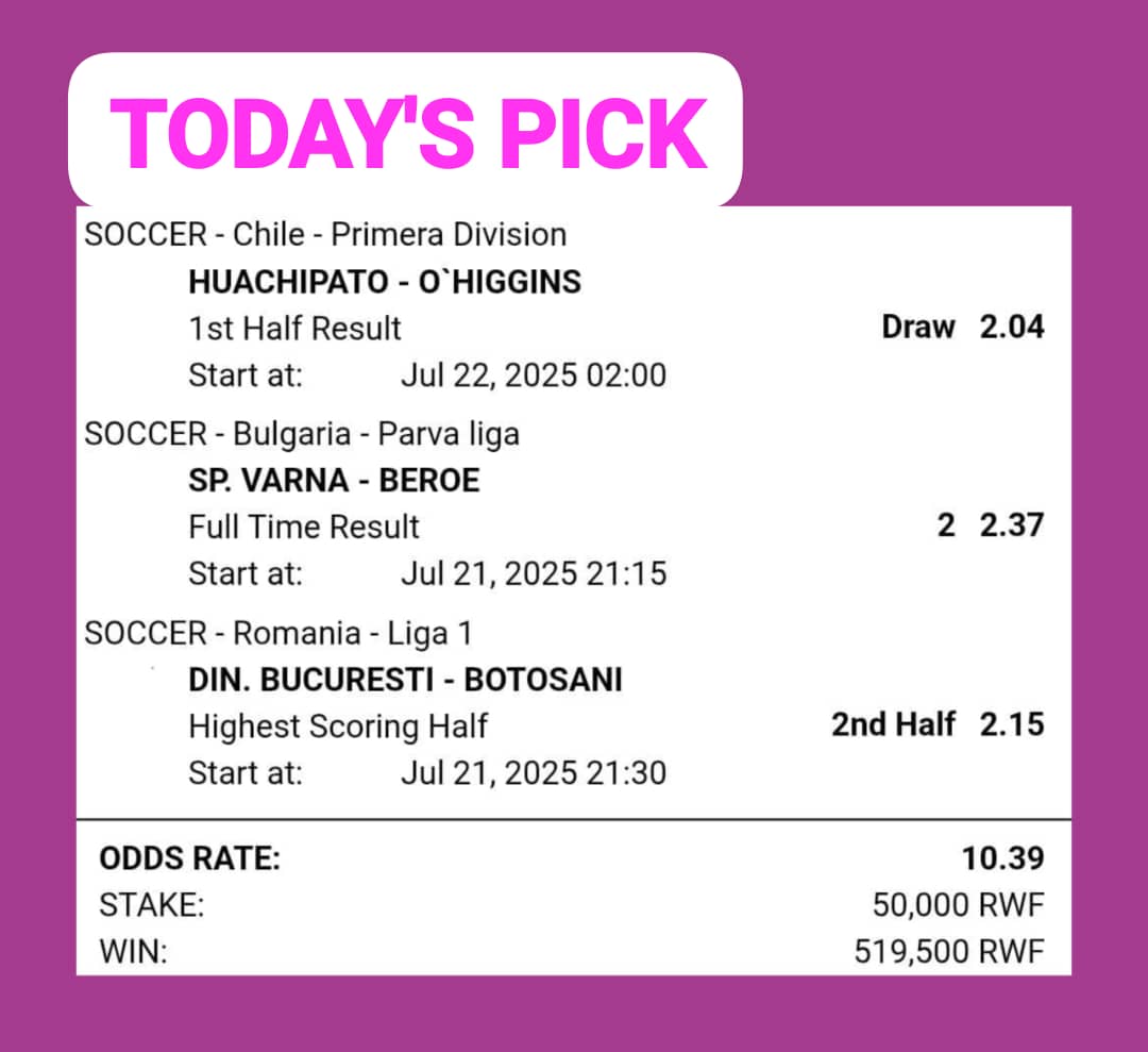 Todayz_Pick's tweet image. MONDAY PICK.............
TOTAL ODDS: 10+🔥
80% Trusted.................
FANSPORT CODE: FY9XD
Register here 👇
cutt.ly/vrI8aK1w