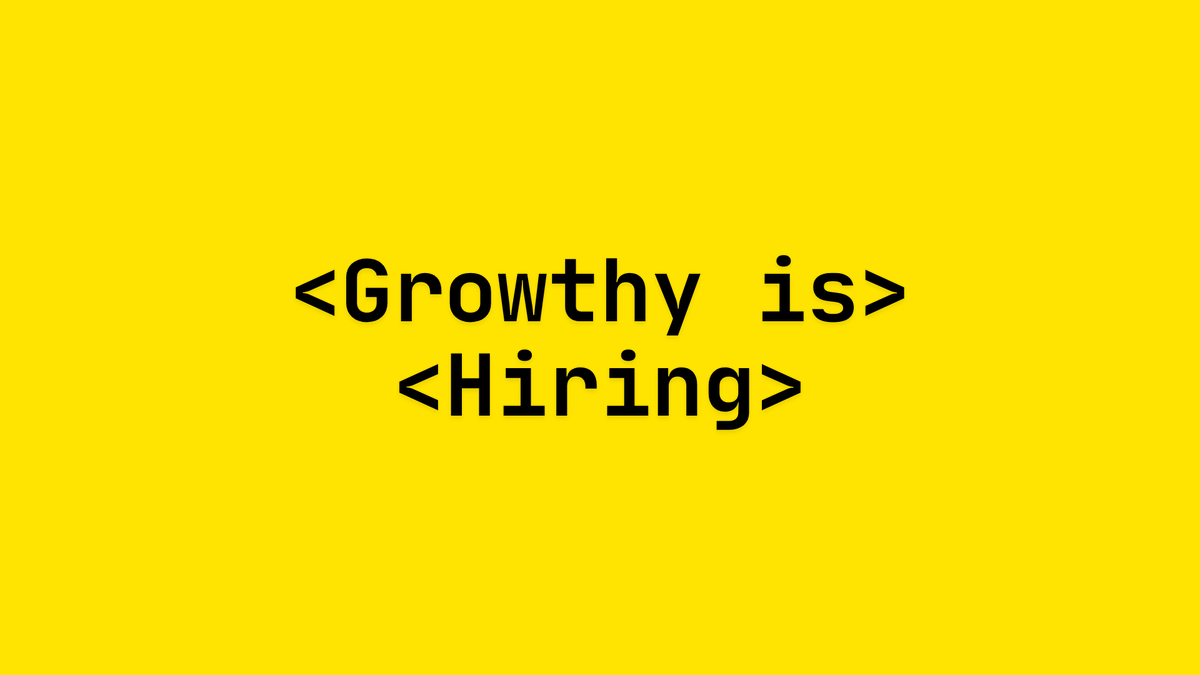 We’re Hiring – <a href="/Growthy_Web3/">Growthy</a> 🌱

Proud of the team, the culture, and the work we’re doing in Web3. Come build with us.

→ Full Stack Developer
→ Influencer Manager
→ Partnerships Manager
→ Twitter Space Host

Apply: hello@growthy.io with your CV &amp; why you’re a fit.