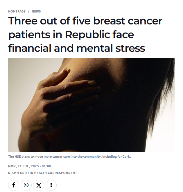 CMHaughey's tweet image. Three out of five breast cancer patients in Republic face financial and mental stress - Niamh Griffin
Patients in the North face fewer direct costs. They can get free parking for treatment appointments and travel expenses for those on benefits. In contrast, patients in the…