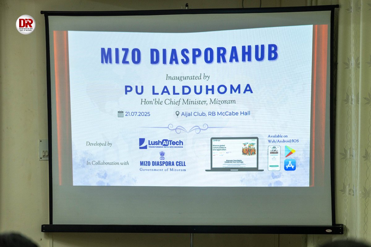 Delighted to launch the Mizo DiasporaHub Portal today — a new digital bridge connecting Mizos across the globe.
Developed by the Mizo Diaspora Cell in collaboration with @LushAITech, this platform will strengthen global ties, support welfare, and enable real-time communication.