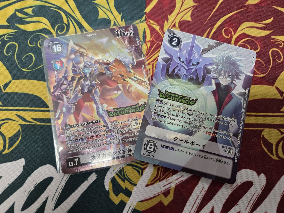 #デジカ　#エボルーシャンカップ
inカードランド秋葉原店
1回戦　DMムゲン🙆
2回戦　植物🙆
3回戦　オメガ🙆
4回戦　パペット🙆

5回挑戦でやっと優勝しました∼
嬉しい∼