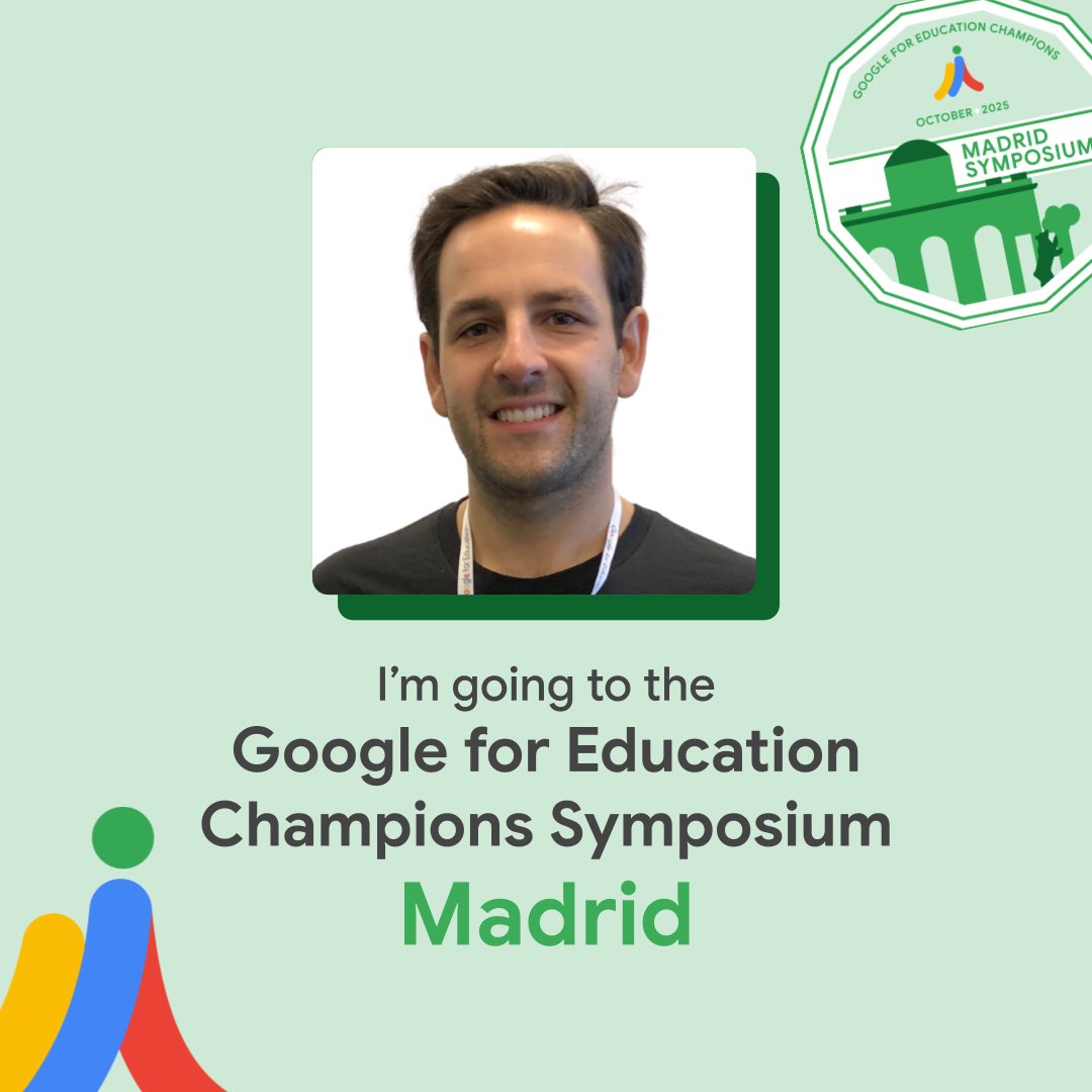 ¡Madrid, allá voy! 🇪🇸 Estoy muy feliz de confirmar mi asistencia al "Symposium Google Champions" en octubre. ¡Deseando seguir compartiendo, aprendiendo y conectando con compañeros de todo el mundo! #GoogleChampionsMadrid #TechLife <a href="/ColePortaceli/">ColePortaceli</a> @Grupo_AEd <a href="/GoogleForEdu/">Google for Education</a>