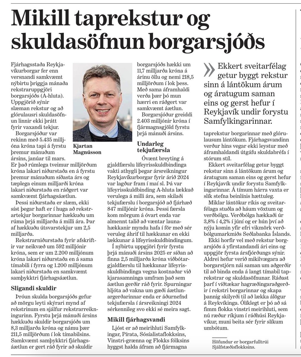 Miklar lántökur ríkis og sveitarfélaga stuðla að háum vöxtum og verðbólgu. Verðbólga hækkaði úr 3,8% í 4,2% í júní og er hún því að nýju komin yfir efri vikmörk verðbólgumarkmiðs Seðlabankans.
xd.is/2025/07/16/mik…