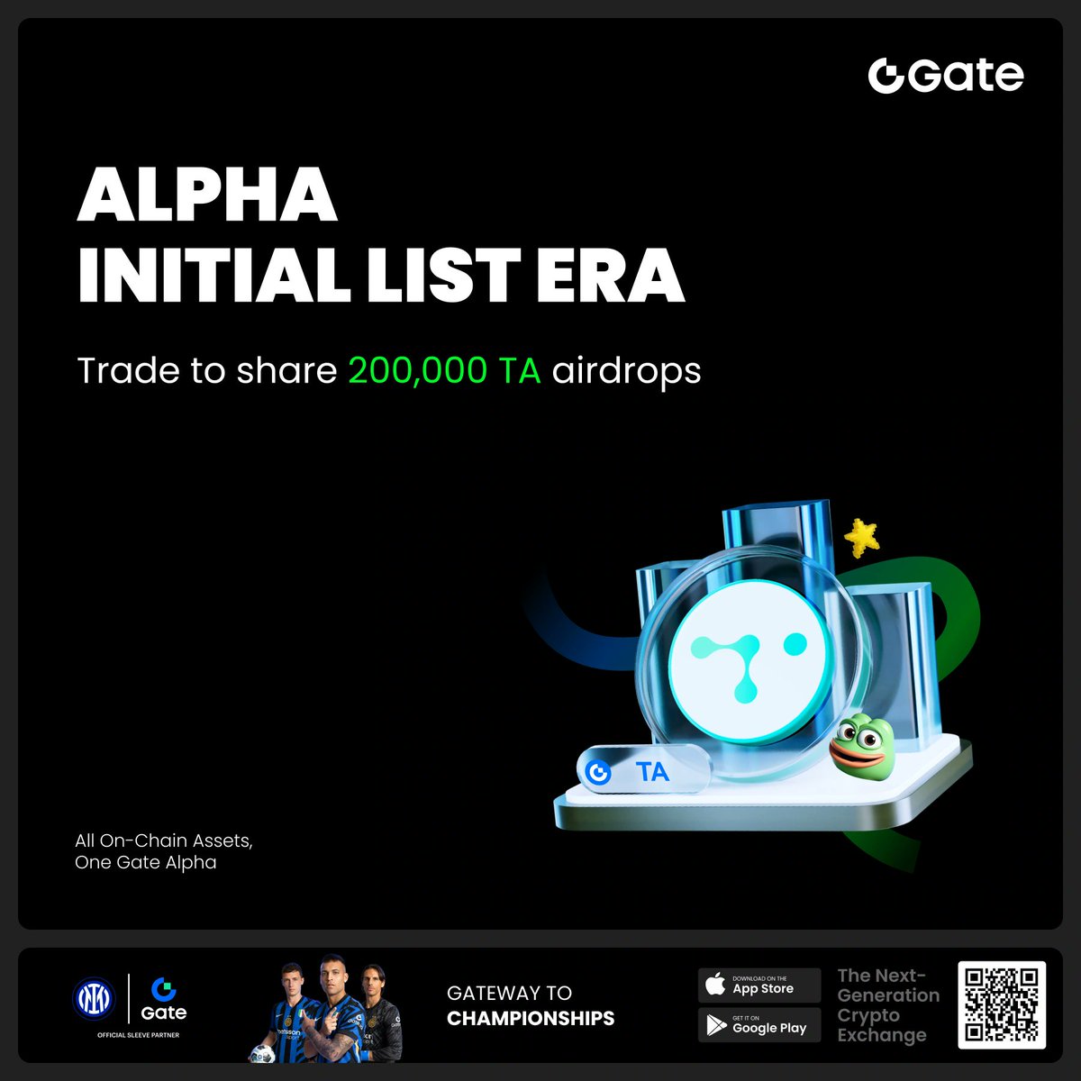 GateioAlpha's tweet image. 🎁 Gate Alpha Airdrop Alert! To celebrate the listing of $TA on Gate Alpha
A limited-time airdrop campaign is now live — with 200,000 TA up for grabs!
First Come, First Served
🔥Trade the Hottest On-Chain Assets First
For more information: gate.com/campaigns/1577…
#Gate…