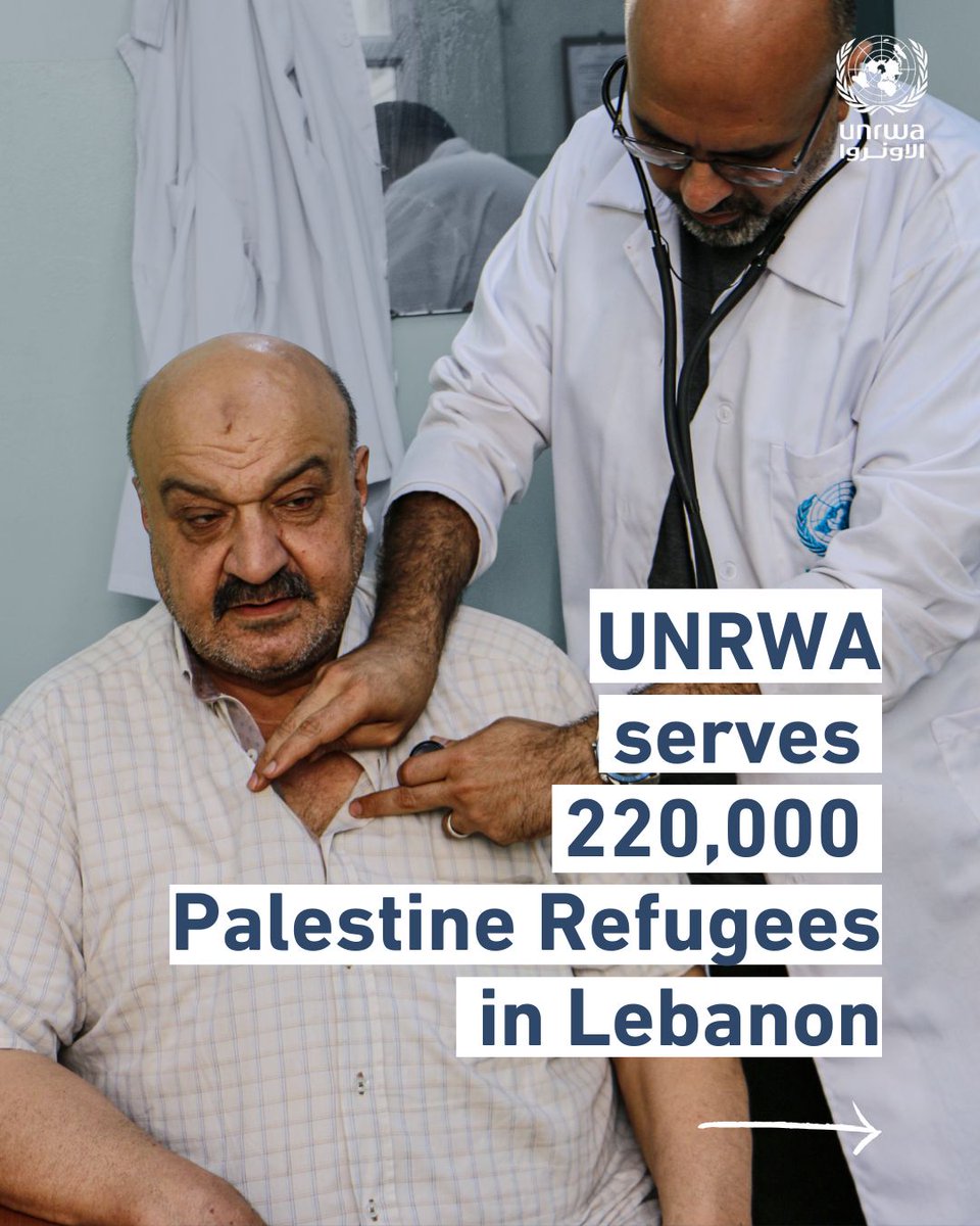UNRWA's tweet image. In Lebanon, over 200,000 Palestine Refugees depend on UNRWA for essential services including education, healthcare, and humanitarian assistance.
Amid the crises and increasing needs, #UNRWAworks to uphold dignity, and critical access to services.
📄 Learn more:…