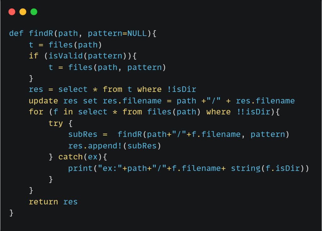 DolphinDB_Comm's tweet image. 🔍How to recursively find all files in a directory in DolphinDB?
Write a custom function with fileSystem module
#DolphinDB #FileManagement #CustomFunctions