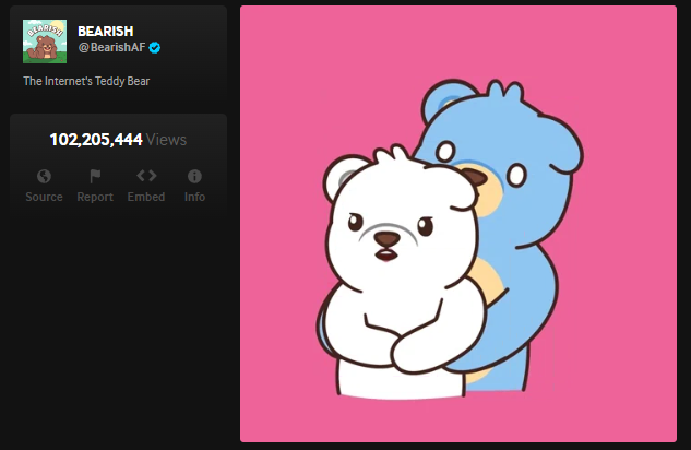 🚨 BEARISH MADE HISTORY THIS WEEKEND 🚨

1 GIF.
3 days.
 102 MILLION VIEWS.
From Friday to Sunday, <a href="/bearish_af/">BEARISH</a>  just pulled off one of the biggest GIPHY runs ever.
Let’s break down this viral moment: 🧵👇