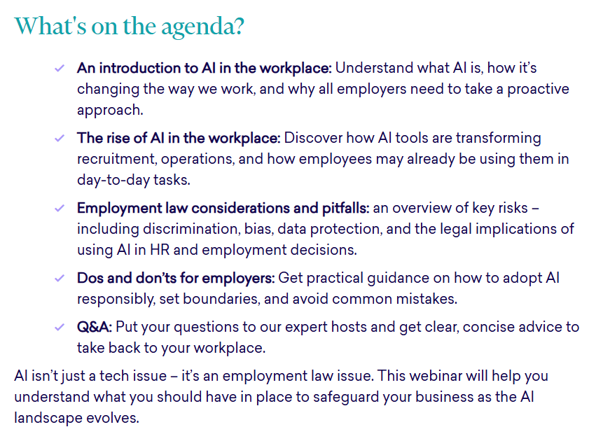 Ready for the rise of AI at work?

Join <a href="/WorkNestGroup/">WorkNest</a> on 14th August as they explore the key risks associated with AI in the workplace &amp; what employers can do to prevent issues, protect their organisations, and promote responsible use:
worknest.com/training/ai-in…