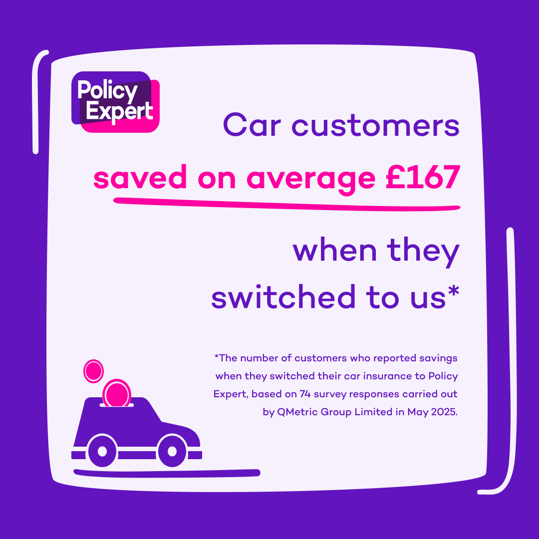 £167 back in the bank! 

That's the average saving for customers who switched their car insurance to Policy Expert.  

Stop overpaying, start saving.  

Get your quote today 👉 ow.ly/wO6F50W5y4U 

#Savings #CarInsurance