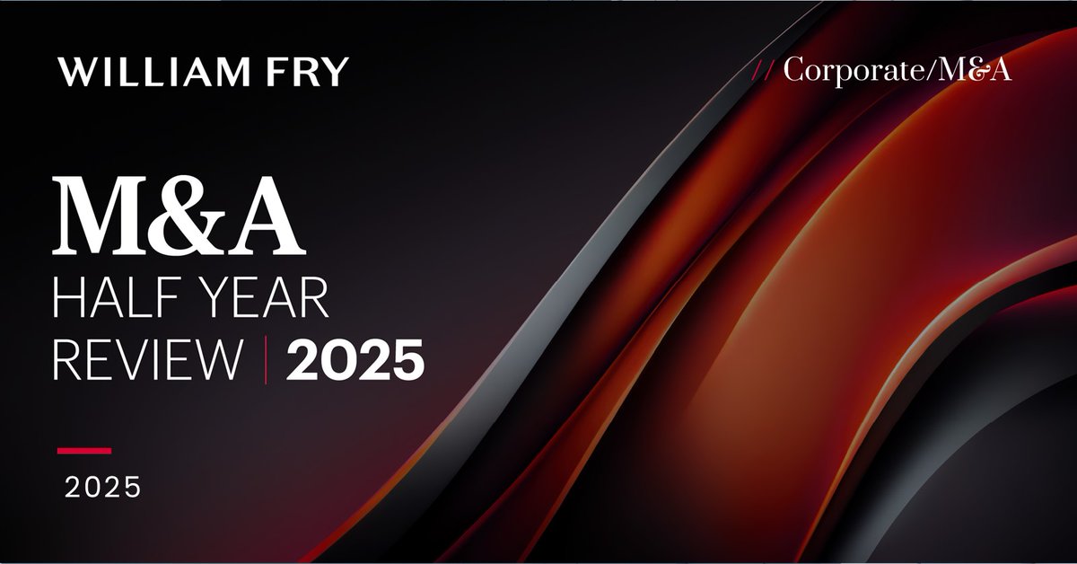 Irish M&amp;A activity proved robust during the first six months of 2025, with deal volume increasing despite an extremely volatile geopolitical and macroeconomic backdrop.  Read William Fry's Half Year M&amp;A Review here williamfry.com/knowledge/ma-h…

#WilliamFry