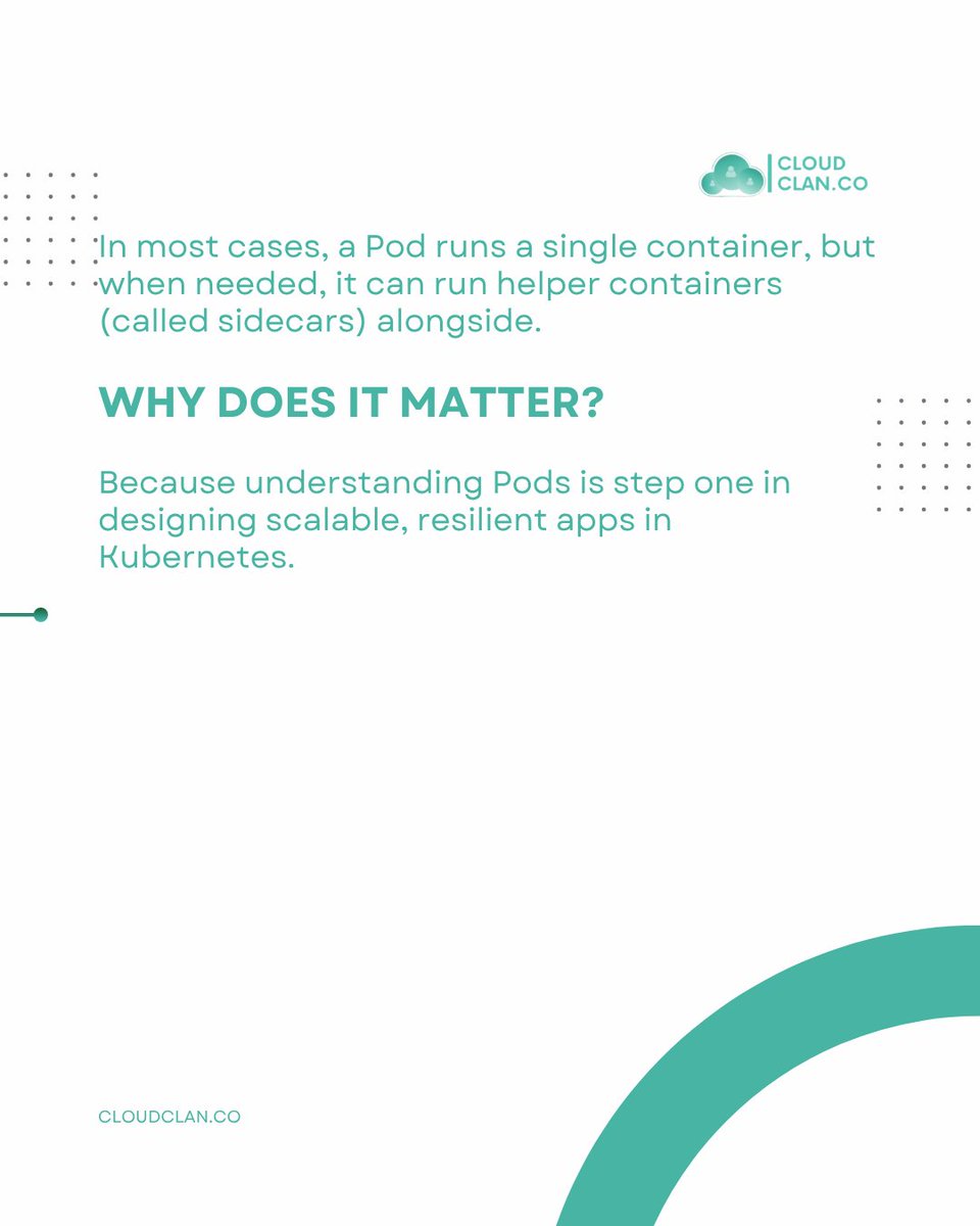 cloudclan_co's tweet photo. Kubernetes Simplified – What is a Pod?

#Kubernetes #CloudClan #DevOps #K8s #CloudNative #Containers #SRE #CloudComputing #TechSimplified #Cloudbyte https://t.co/ALzheXJAp1