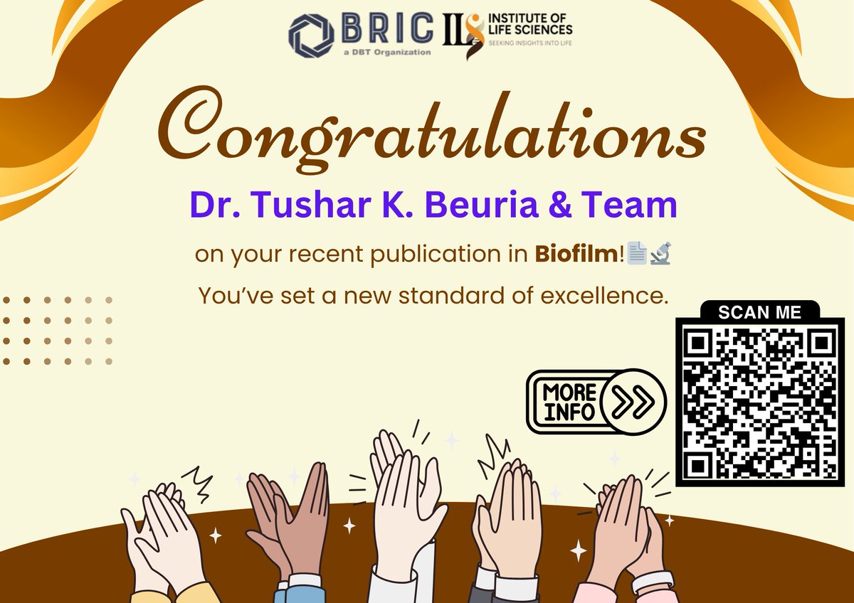 bric_ils's tweet image. Congratulations to Dr. Tushar Beuria’s team @BRIC-Institute of Life Sciences for their recent publication in the Journal "Biofilm'.
Their latest article uncovers how the small molecule 10058-F4 disarms deadly biofilms in MDR Staphylococcus aureus without killing the bacteria!
It…