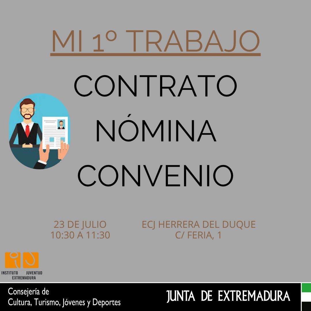 Si tienes entre 16 y 20 años y te vas a incorporar al mudo laboral, no te pierdas nuestra semana de Mi Primer Trabajo.
Otro aspecto muy importante es:
¿Sabes leer y entender tu contrato y tu nómina?, ¿Cuáles son tus deducciones?, etc.