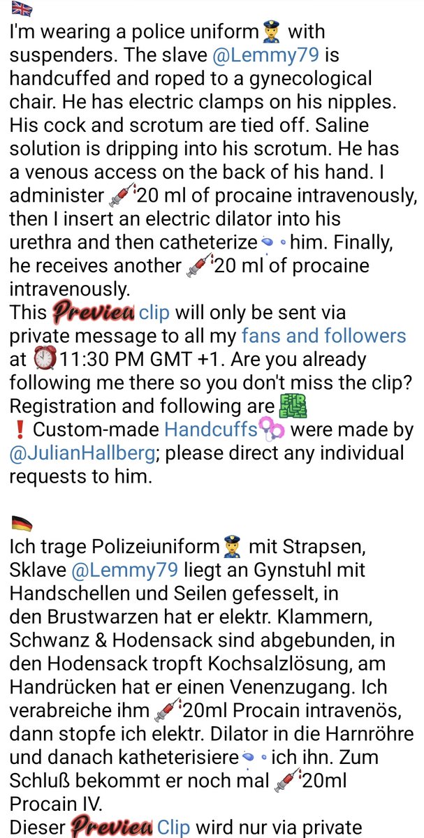 DominaSchweiz's tweet photo. 🇬🇧
Description of the clip in the pic. Clip in full lenght in your INBOX, link in my bio
🇩🇪
Clipbeschreibung im Foto. Clip in voller Länge in deinem INBOX, Link in Bio
🇪🇦
Descripción del clip en la foto. Clip completo en tu bandeja de entrada, enlace en bio

I*N*T*O*X &amp;  SOUNDING https://t.co/yLBIzbwTlW