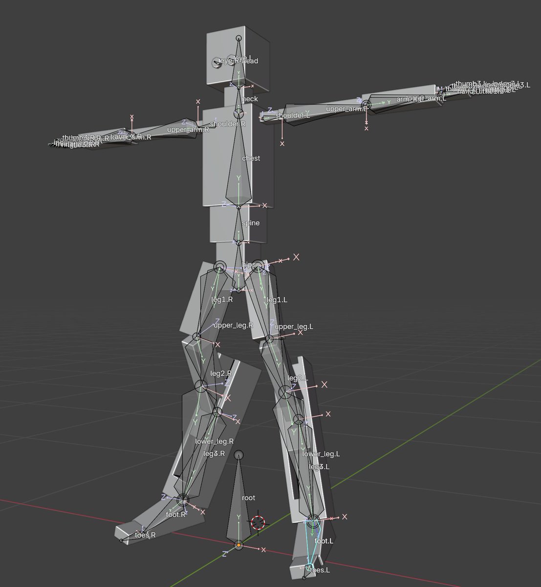 chappy9_CG's tweet image. resoniteのコンポーネントで苦戦したけど逆関節で歩ける構造できた
あと肘と肩らへんの構造できたら本番モデリングしていこう