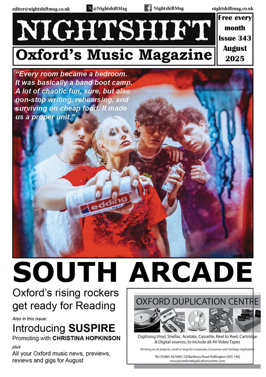 Nightshiftmusicmag (@nightshiftmag) on Twitter photo August's <a href="/NightshiftMag/">Nightshiftmusicmag</a> is online now at nightshiftmag.co.uk/2025/aug.pdf featuring <a href="/southarcadeuk/">SOUTH ARCADE</a> + Introducing Suspire + reviews, previews and gigs for the month ahead. August's <a href="/NightshiftMag/">Nightshiftmusicmag</a> is online now at nightshiftmag.co.uk/2025/aug.pdf featuring <a href="/southarcadeuk/">SOUTH ARCADE</a> + Introducing Suspire + reviews, previews and gigs for the month ahead.