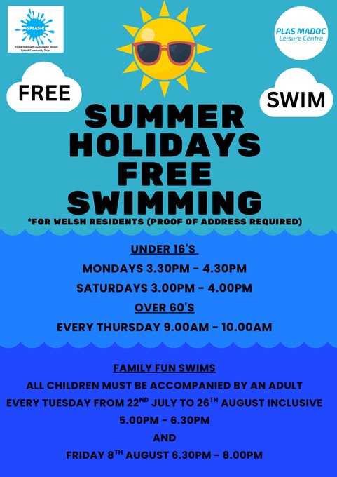 Swimming at <a href="/PlasMadocLC/">Plas Madoc LC</a> this Summer!